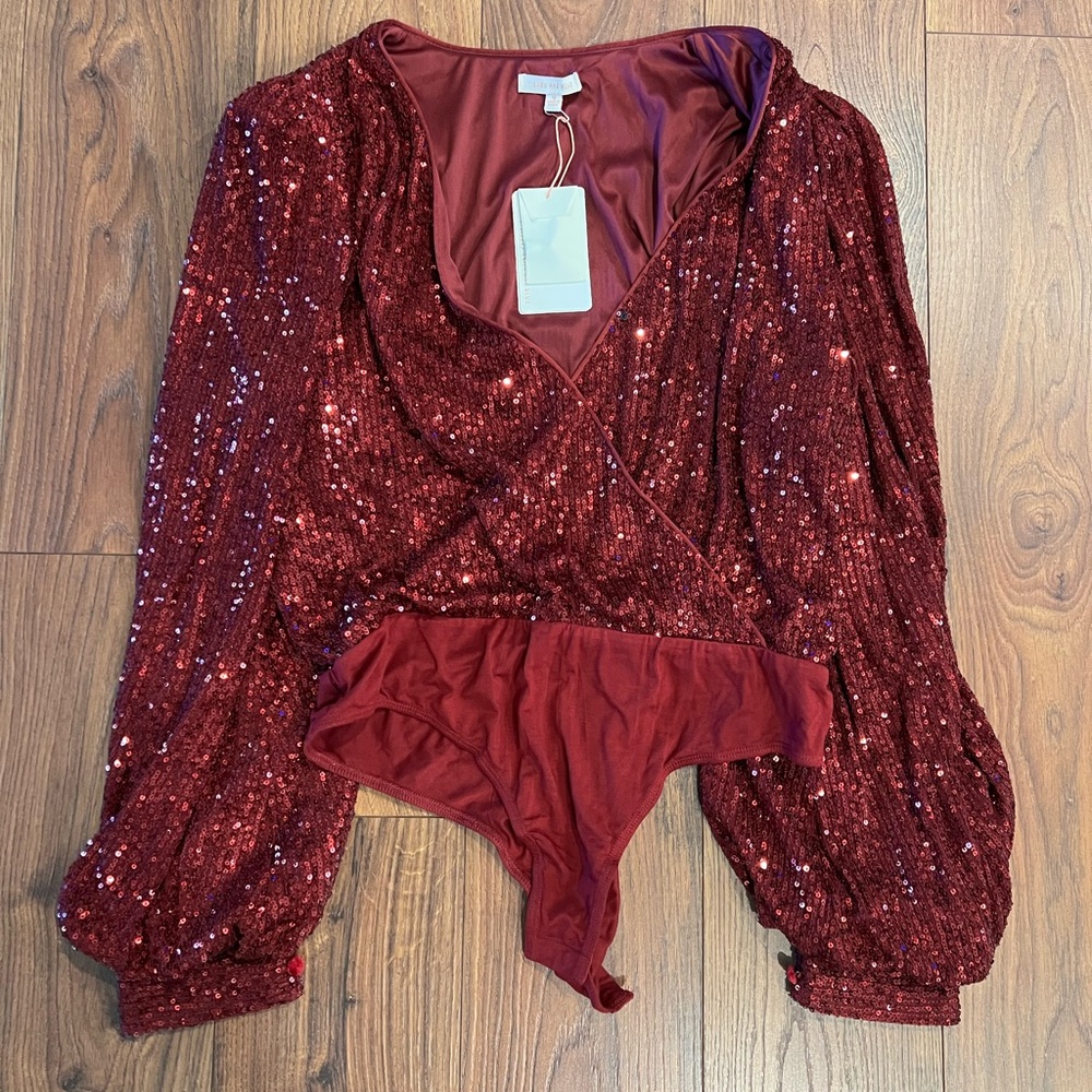 Skies are Blue Sequin Body Suit M NWT